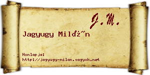 Jagyugy Milán névjegykártya